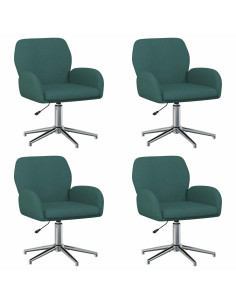 Sedie da scrivania girevoli 4 pz 54 x 58 x 90 cm Verde Scuro 2