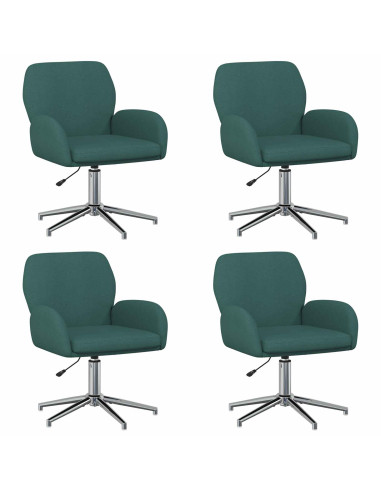 Sedie da scrivania girevoli 4 pz 54 x 58 x 90 cm Verde Scuro
