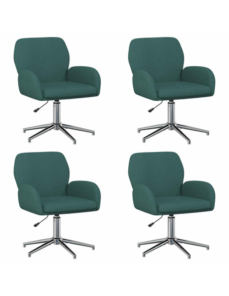 Sedie da scrivania girevoli 4 pz 54 x 58 x 90 cm Verde Scuro