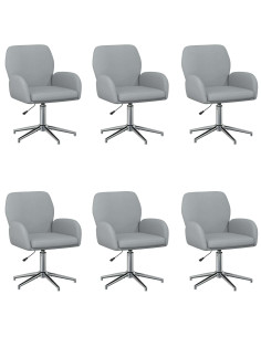 Sedie da scrivania girevoli 6 pz 54 x 58 x 90 cm Grigio Chiaro 2
