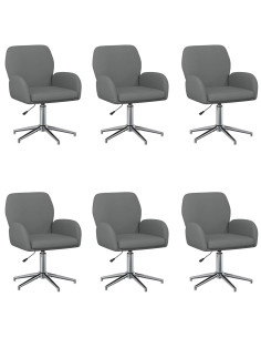 Sedie da scrivania girevoli 6 pz 54 x 58 x 90 cm Grigio Scuro 2
