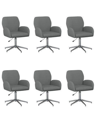 Sedie da scrivania girevoli 6 pz 54 x 58 x 90 cm Grigio Scuro