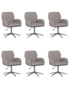 Sedie da scrivania girevoli 6 pz 54 x 58 x 90 cm Tortora 2