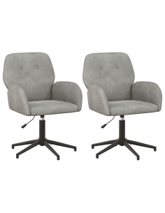 Sedie da scrivania girevoli 2 pz 54 x 55 x 90 cm Grigio Chiaro 2