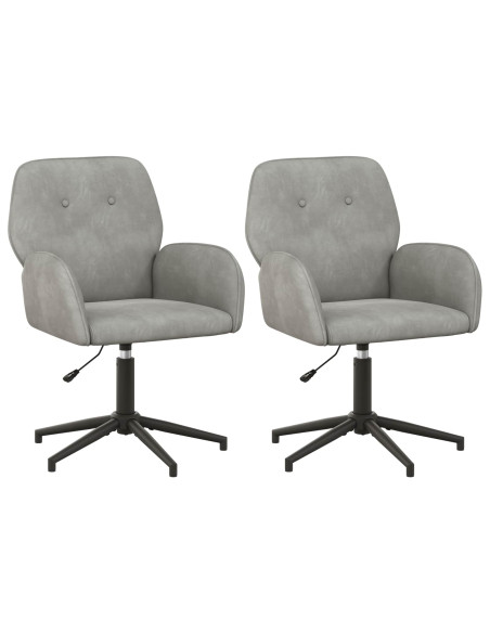 Sedie da scrivania girevoli 2 pz 54 x 55 x 90 cm Grigio Chiaro