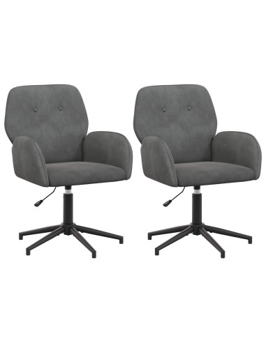 Sedie da scrivania girevoli 2 pz 54 x 55 x 90 cm Grigio Scuro