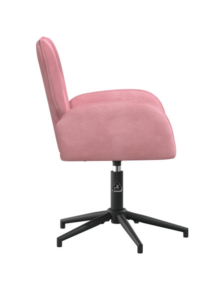 Sedie da scrivania girevoli 2 pz 54 x 55 x 90 cm Rosa Velluto