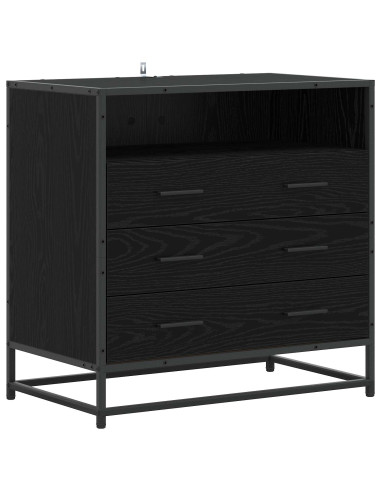 Mobile con Cassetti 3-Cassetto Rovere nero 70 x 41 x 70 cm