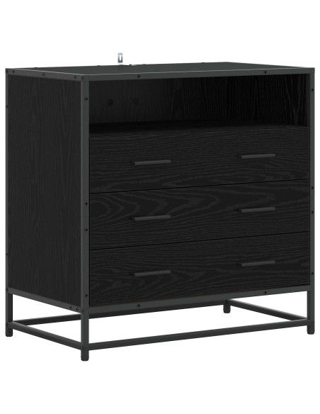 Mobile con Cassetti 3-Cassetto Rovere nero 70 x 41 x 70 cm