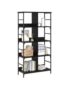 Libreria Rovere nero 78,5 x 33 x 153 cm metallo PB 2
