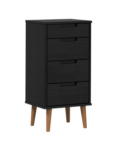 Cassettiera MOLDE Nero 40 x 35 x 82 cm Legno Massello di Pino 2