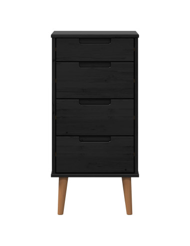 Cassettiera MOLDE Nero 40 x 35 x 82 cm Legno Massello di Pino