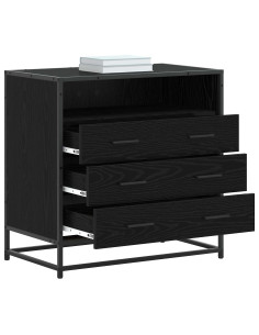 Mobile con Cassetti 3-Cassetto Rovere nero 70 x 41 x 70 cm 2