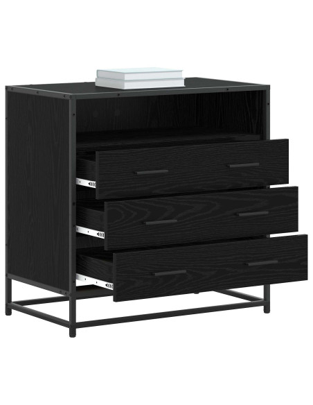 Mobile con Cassetti 3-Cassetto Rovere nero 70 x 41 x 70 cm