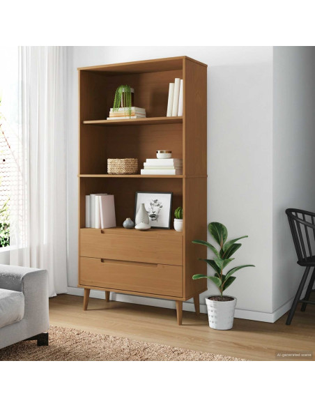 Libreria MOLDE 85 x 35 x 170,5 cm Legno Massello di Pino