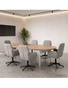 Sedie da scrivania girevoli 6 pz 54 x 55 x 90 cm Grigio Chiaro