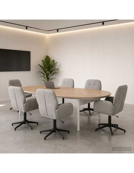 Sedie da scrivania girevoli 6 pz 54 x 55 x 90 cm Grigio Chiaro