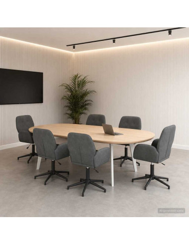 Sedie da scrivania girevoli 6 pz 54 x 55 x 90 cm Grigio Scuro