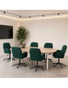 Sedie da scrivania girevoli 6 pz 54 x 55 x 90 cm Verde Scuro