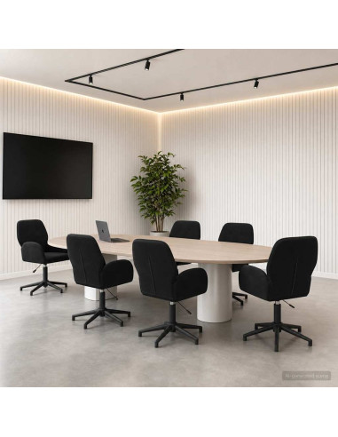 Sedie da scrivania girevoli 6 pz 54 x 55 x 90 cm Nero Velluto