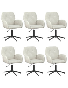 Sedie da scrivania girevoli 6 pz 54 x 55 x 90 cm Crema Velluto