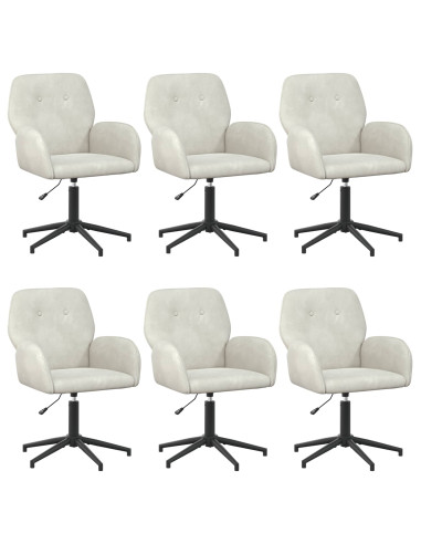 Sedie da scrivania girevoli 6 pz 54 x 55 x 90 cm Crema Velluto