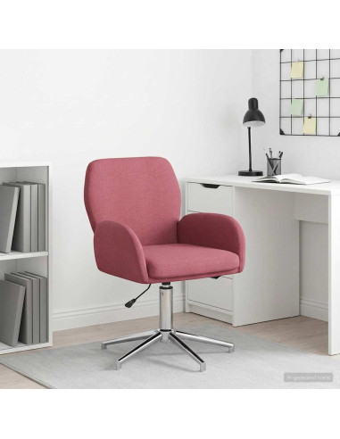 Sedia da scrivania girevole 54 x 58 x 90 cm Rosso Vino Tessuto