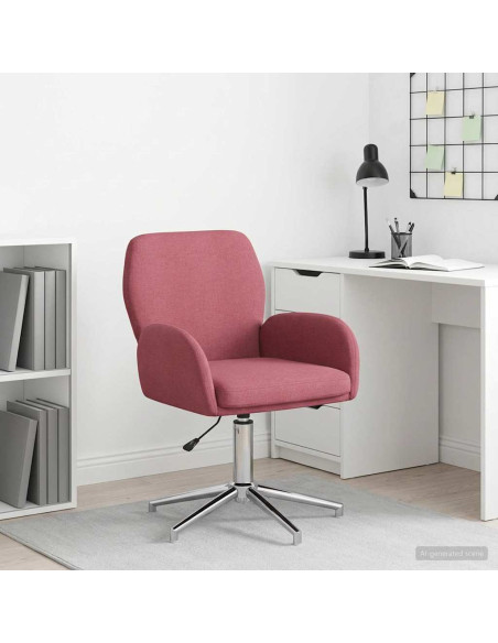 Sedia da scrivania girevole 54 x 58 x 90 cm Rosso Vino Tessuto