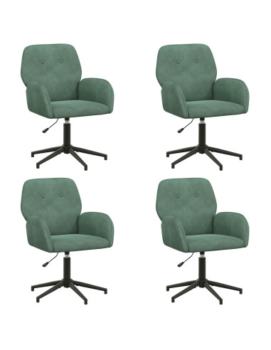 Sedie da scrivania girevoli 4 pz 54 x 55 x 90 cm Verde Mare