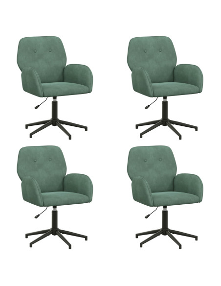 Sedie da scrivania girevoli 4 pz 54 x 55 x 90 cm Verde Mare