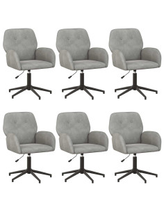 Sedie da scrivania girevoli 6 pz 54 x 55 x 90 cm Grigio Chiaro 2