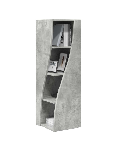Mobile angolare Grigio cemento 32x32x102cm Legno multistrato