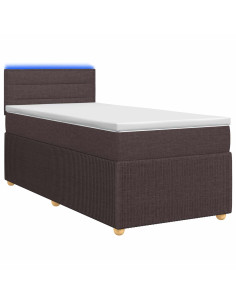 Letto box spring con materasso Marrone Scuro 90 x 200 cm