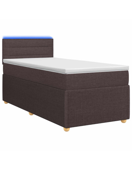 Letto box spring con materasso Marrone Scuro 90 x 200 cm