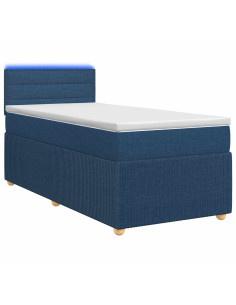 Letto box spring con materasso Blu 90 x 200 cm Tessuto