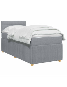 Letto box spring con materasso Grigio Chiaro 90 x 200 cm 2