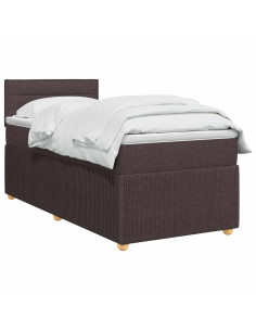 Letto box spring con materasso Marrone Scuro 90 x 200 cm 2