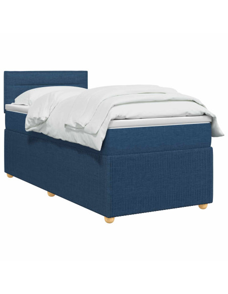Letto box spring con materasso Blu 90 x 200 cm Tessuto