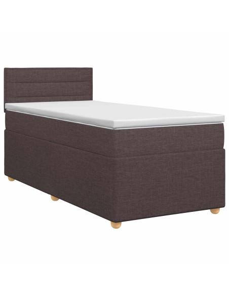 Letto box spring con materasso Marrone Scuro 90 x 200 cm