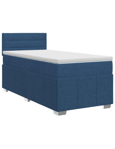 Letto box spring con materasso Blu 90 x 200 cm Tessuto