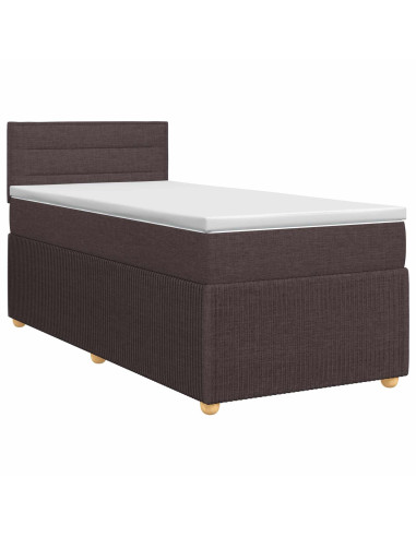 Letto box spring con materasso Marrone Scuro 90 x 200 cm