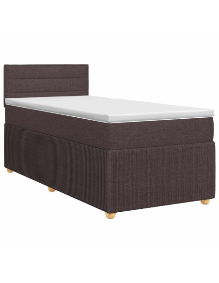 Letto box spring con materasso Marrone Scuro 90 x 200 cm