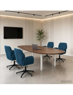 Sedie da scrivania girevoli 4 pz 54 x 55 x 90 cm Blu Velluto