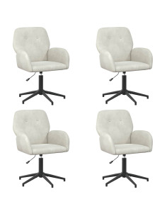 Sedie da scrivania girevoli 4 pz 54 x 55 x 90 cm Crema Velluto