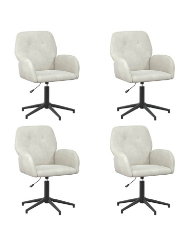 Sedie da scrivania girevoli 4 pz 54 x 55 x 90 cm Crema Velluto