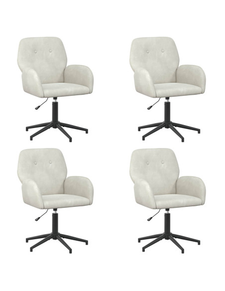 Sedie da scrivania girevoli 4 pz 54 x 55 x 90 cm Crema Velluto