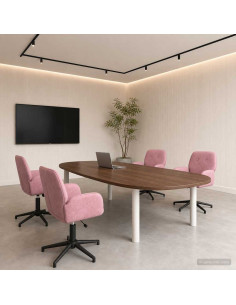 Sedie da scrivania girevoli 4 pz 54 x 55 x 90 cm Rosa Velluto