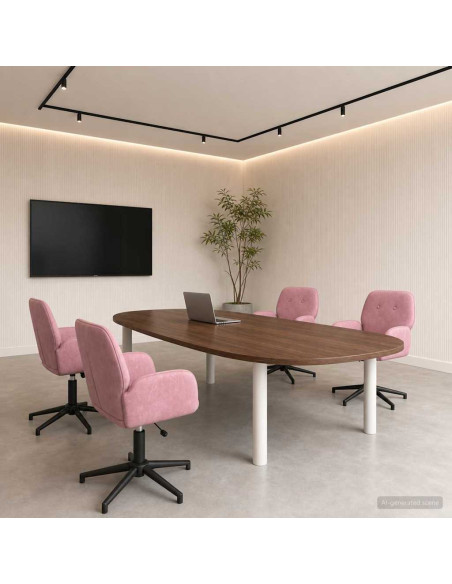 Sedie da scrivania girevoli 4 pz 54 x 55 x 90 cm Rosa Velluto