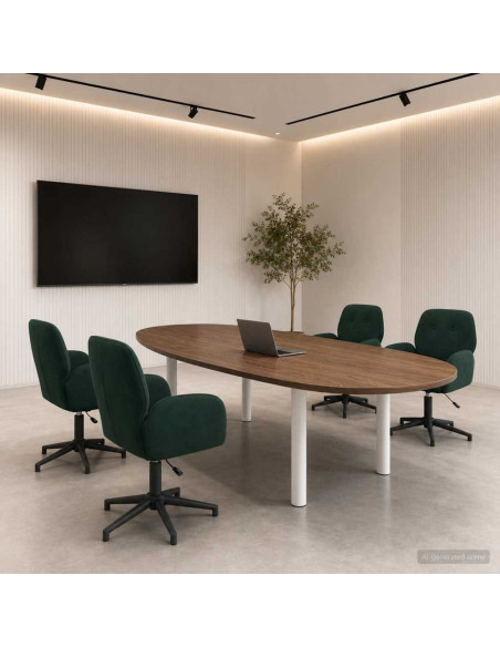 Sedie da scrivania girevoli 4 pz 54 x 55 x 90 cm Verde Scuro