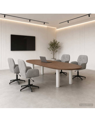 Sedie da scrivania girevoli 4 pz 54 x 55 x 90 cm Grigio Chiaro